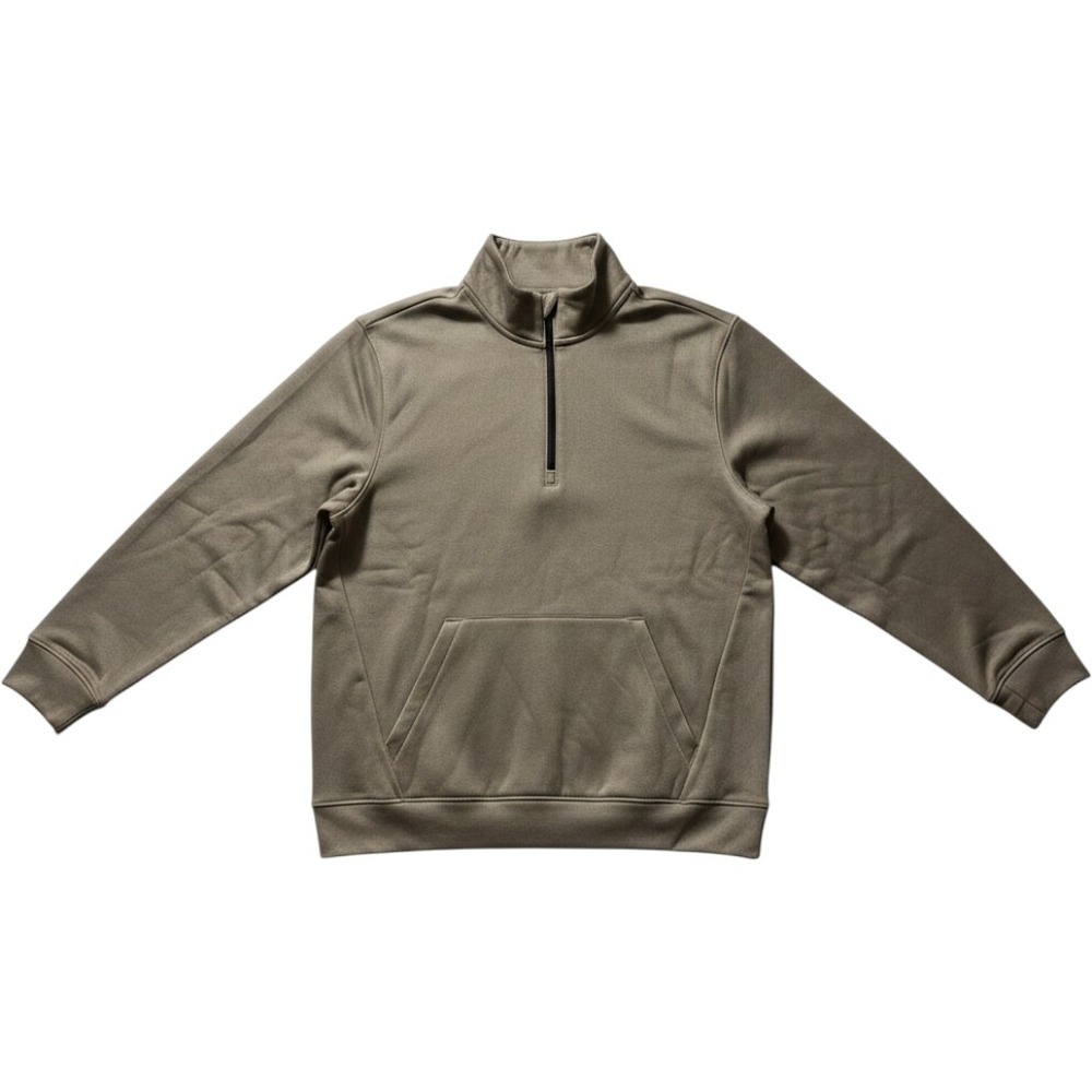 Old Navy Active Quarter Zip Pullover Mens Small Brown Go-Dry Fleece Mock Neck